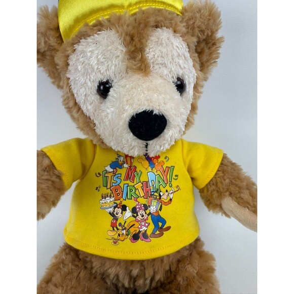 Walt Disney Parks Happy Birthday Duffy Bear  Shirt Hat 17” Stuffed Animal Plush - Picture 2 of 10